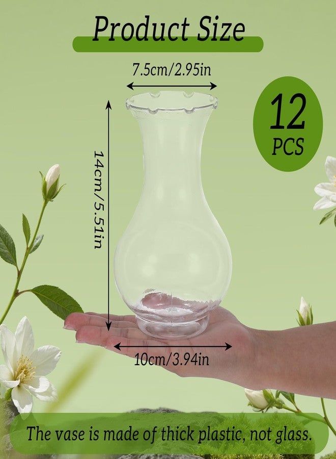 AojSup 12 Pcs Plastic Bud Vase Bulk, Plastic Bud Vase Bulk, Hyacinth Avocado Growing Vases, Tiny Flower Bulb Plant Propagation Containers for Wedding Living Room Table Decorations, 5.6" - Image 2